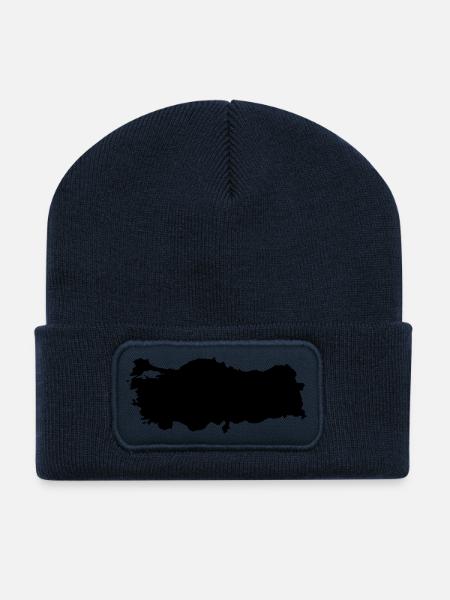 Türkei Karte Landkarte - Recycelte Patch Beanie - French Navy