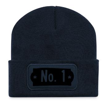 Nummer 1 - Recycelte Patch Beanie - French Navy - Vorne