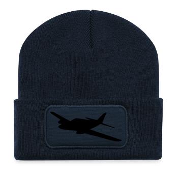 avion tourisme - Beanie recyclé à patch - bleu marine - Devant