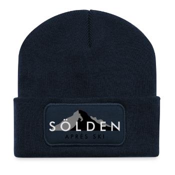 Sölden Apres Ski Berge Wintersport - Recycelte Patch Beanie - French Navy - Vorne