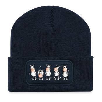 Funny Zebras - Zebra - Recycled Patch Beanie - french navy - Front