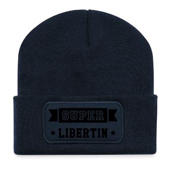 Libertin / Libertine / Sexe / Sexy / Porno / Sex - Beanie recyclé à patch - bleu marine - Devant