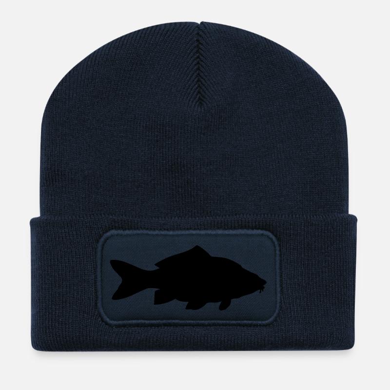 Karpfen - Fisch - Fish - Recycelte Patch Beanie - French Navy