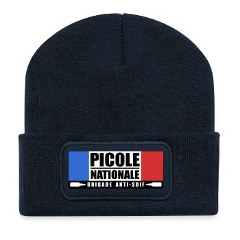 Picole nationale - Beanie recyclé à patch - bleu marine - Devant