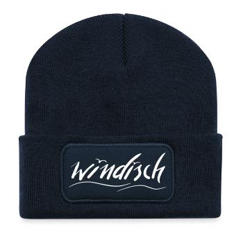 Windisch Script Design für Individualität - Recycelte Patch Beanie - French Navy - Vorne