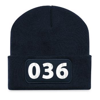 036 Almere Zeewolde - Recycelte Patch Beanie - French Navy - Vorne