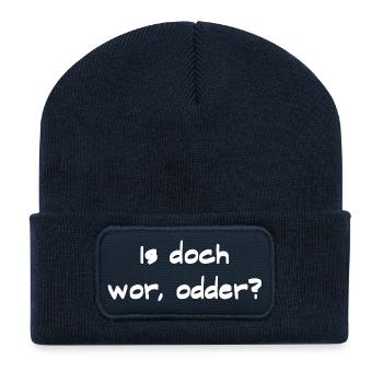 shirt mit pfälzischem spruch, is doch wor - Recycelte Patch Beanie - French Navy - Vorne