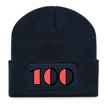 100. 100 JAHRE. 100-jähriges Jubiläum. ALLES GUTE ZUM GEBURTSTAG! - Recycelte Patch Beanie - French Navy - Vorne