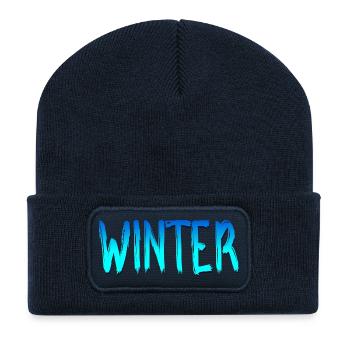 SCHRIFTZUG WINTER - Recycelte Patch Beanie - French Navy - Vorne