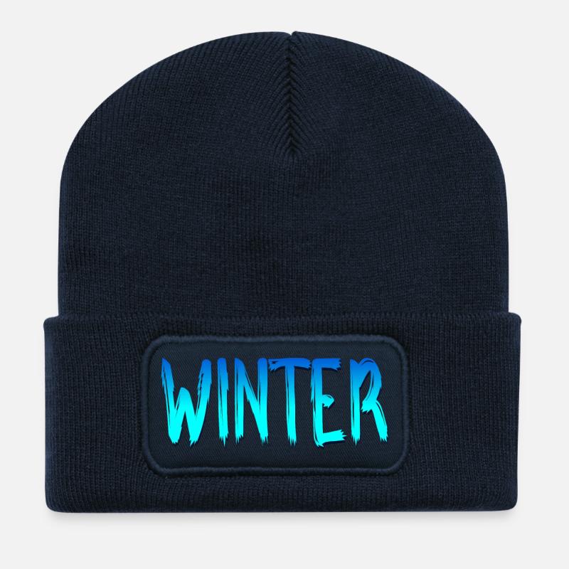 SCHRIFTZUG WINTER - Recycelte Patch Beanie - French Navy