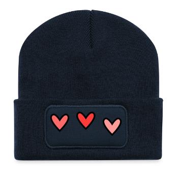 HERZ. HEILIGER VALENTINSTAG. Junggesellinnenabschied. ICH LIEBE DICH. ICH LIEBE DICH - Recycelte Patch Beanie - French Navy - Vorne