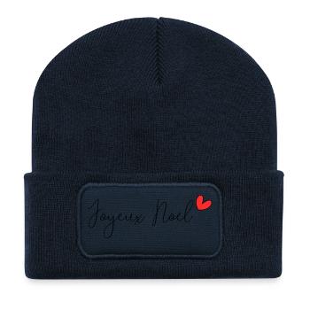 NOËL. ANNEE. ANNIVERSAIRE. RETRAITE. PAPA. MAMAM. - Beanie recyclé à patch - bleu marine - Devant