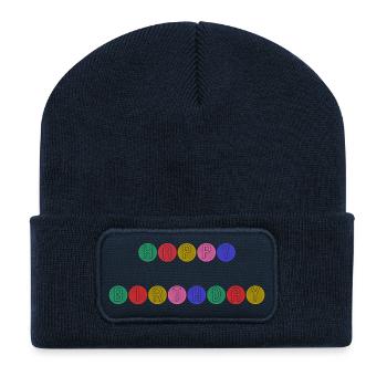 HAPPY BIRTHDAY. HAPPY BIRTHDAY. ANNIVERSARY. - Recycled Patch Beanie - french navy - Front