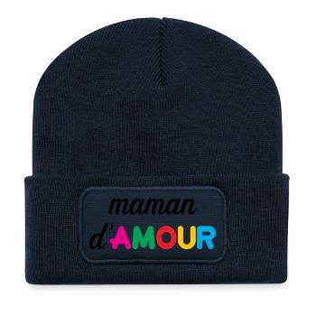 Maman d'Amour - Mother's Day - Recycled Patch Beanie - french navy - Front