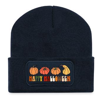 Joyeux halloween - Beanie recyclé à patch - bleu marine - Devant