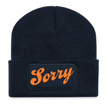 Sorry – Minimalist statement - Recycled Patch Beanie - french navy - Front