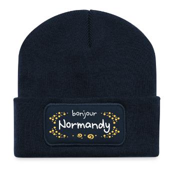 Normandie französische Region - Recycelte Patch Beanie - French Navy - Vorne