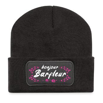 Barfleur, France - Beanie recyclé à patch - charbon - Devant