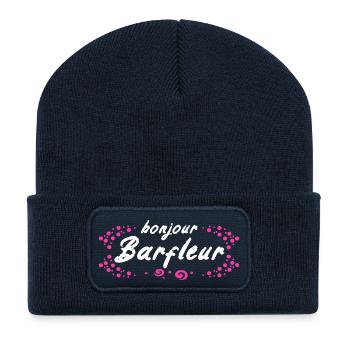 Barfleur Frankreich - Recycelte Patch Beanie - French Navy - Vorne