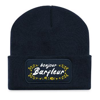 bonjour Frankreich Barfleur - Recycelte Patch Beanie - French Navy - Vorne