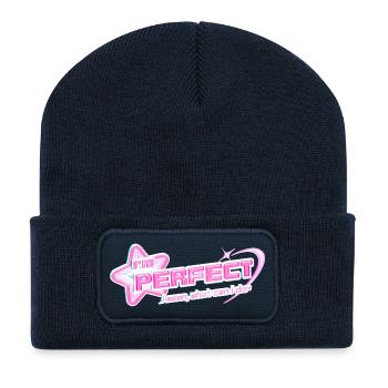 I'm Perfect – Y2K Pinkcore Diva Design - Recycelte Patch Beanie - French Navy - Vorne