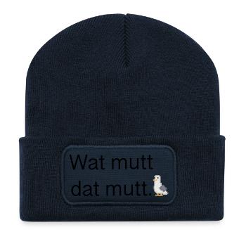 Wat mutt dat mutt - Recycled Patch Beanie - french navy - Front