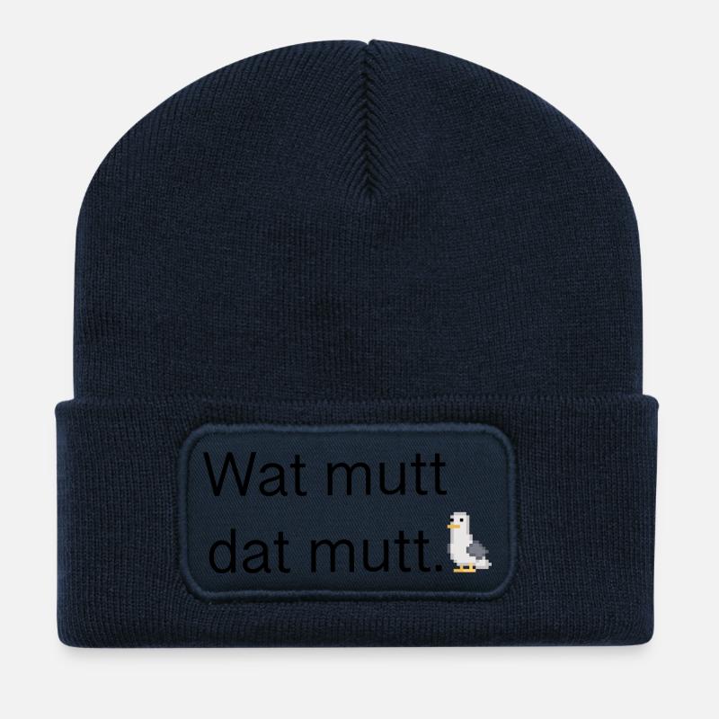 Wat mutt dat mutt - Recycled Patch Beanie - french navy