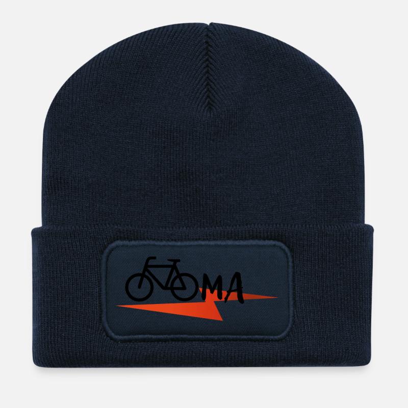Beste Oma Fahrrad Mountainbike Blitz - Recycelte Patch Beanie - French Navy