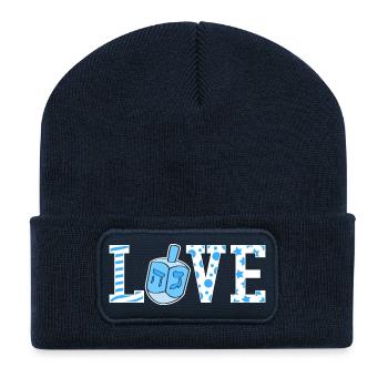 Hanukah Hanukkah Chanukkah Dreidel - Recycelte Patch Beanie - French Navy - Vorne