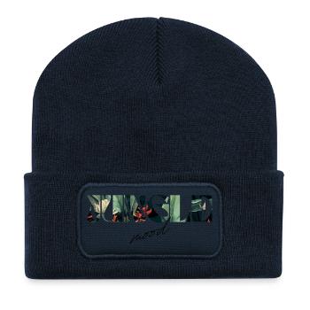 Jungle Mood Tropischer Schriftzug - Recycelte Patch Beanie - French Navy - Vorne