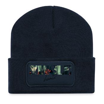 Jungle Beats Tropical Schriftzug - Recycelte Patch Beanie - French Navy - Vorne