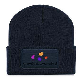 Gravity is overrated - Bouldering Design - Recycled Patch Beanie - french navy - Front