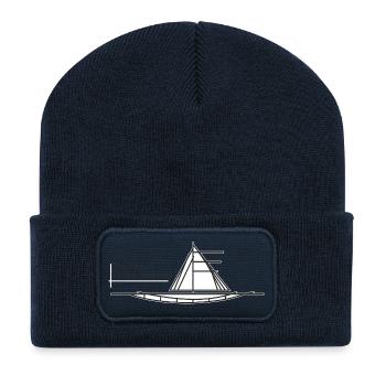 Sea Geometry Segelboot - Recycelte Patch Beanie - French Navy - Vorne