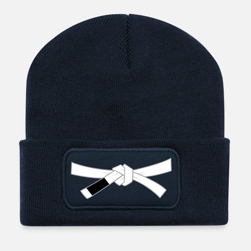 Ceinture blanche - Ceinture blanche - Beanie recyclé à patch - bleu marine