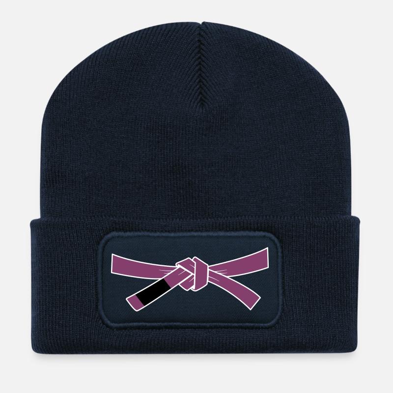 Purplebelt - Lilagurt - Recycelte Patch Beanie - French Navy