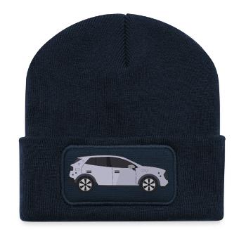 Voiture - Beanie recyclé à patch - bleu marine - Devant