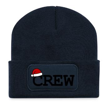 Christmas Crew Santa Hat - Recycled Patch Beanie - french navy - Front