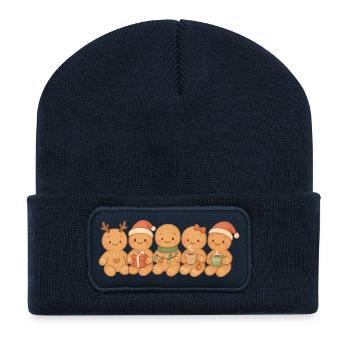 Gingerbread cookies for men, women and children - Recycled Patch Beanie - french navy - Front