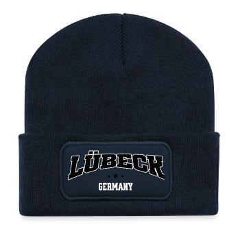 Lübeck Germany City Design Classic College - Recycled Patch Beanie - french navy - Front
