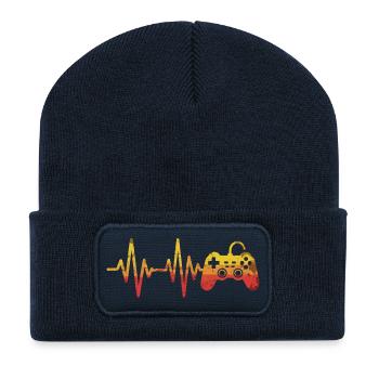 Heartbeat Gamepad Retro - Recycled Patch Beanie - french navy - Front