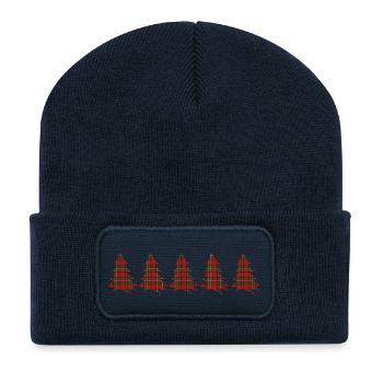 Forest Tartan Trees - Recycled Patch Beanie - french navy - Front