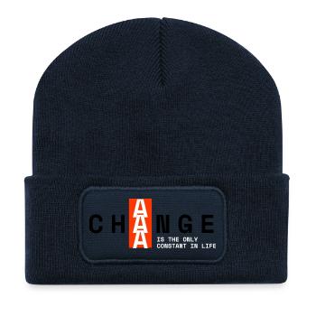 CHANGE – Minimal Design - Recycelte Patch Beanie - French Navy - Vorne