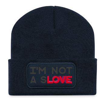 I'M NOT A SLOVE - let's talk - Beanie recyclé à patch - bleu marine - Devant