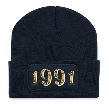 Geburtstagsgeschenk 1991 Vintage 1991 - Recycelte Patch Beanie - French Navy - Vorne
