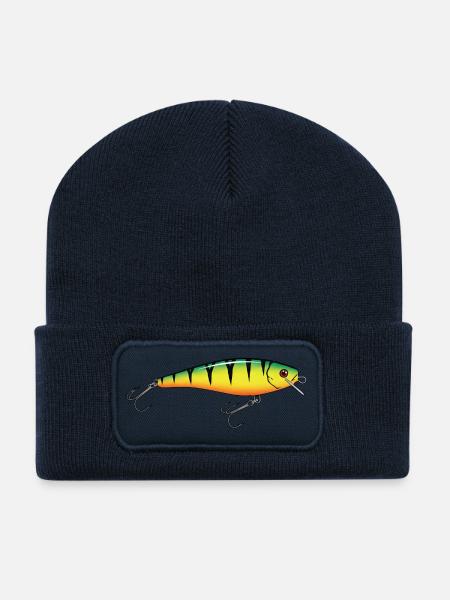 Wobbler Angeln Fischen - Recycelte Patch Beanie - French Navy