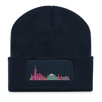 Murcia City Skyline Cathedral Modern Line Art - Recycled Patch Beanie - french navy - Front