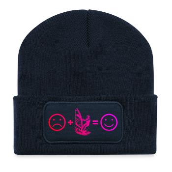 Ich liebe Windsurfing cooles Motiv für Windsurf - Recycelte Patch Beanie - French Navy - Vorne