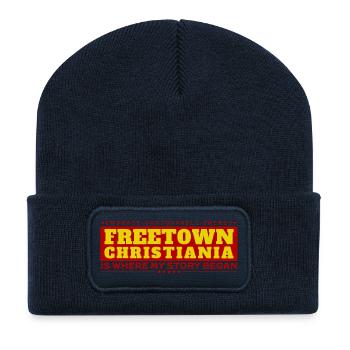 Freistadt, Christiania, Dänemark - Recycelte Patch Beanie - French Navy - Vorne