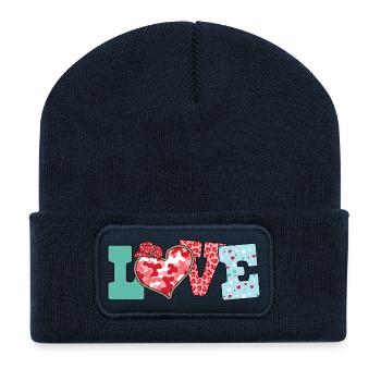 Playful Love Heart Western Romance  - Recycelte Patch Beanie - French Navy - Vorne