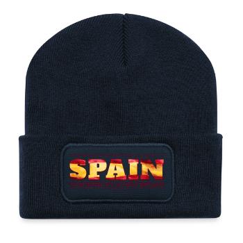 Spanien ist der Ort, an dem meine Geschichte begann - Recycelte Patch Beanie - French Navy - Vorne